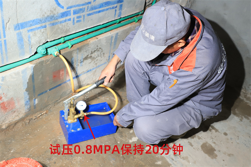 26自來水管打壓測試工藝（標注 試壓0.8MPa保持20分鐘）-1